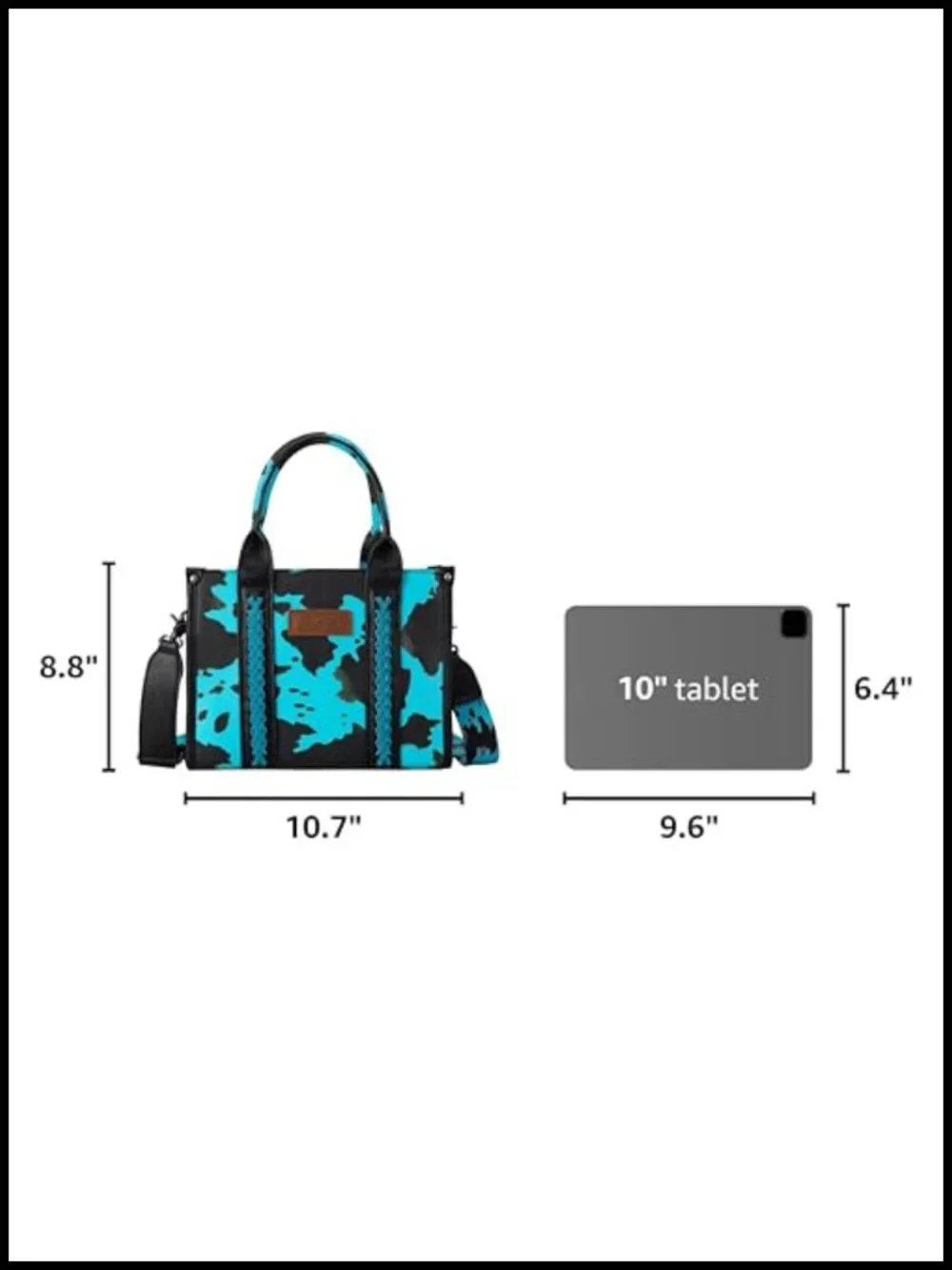 Wrangler Cow Print Tote Bag Women Western Purse Boho Top Handle Satchel Handbag